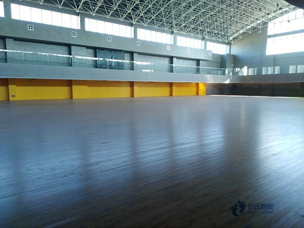 國標(biāo)運(yùn)動館地板施工隊1